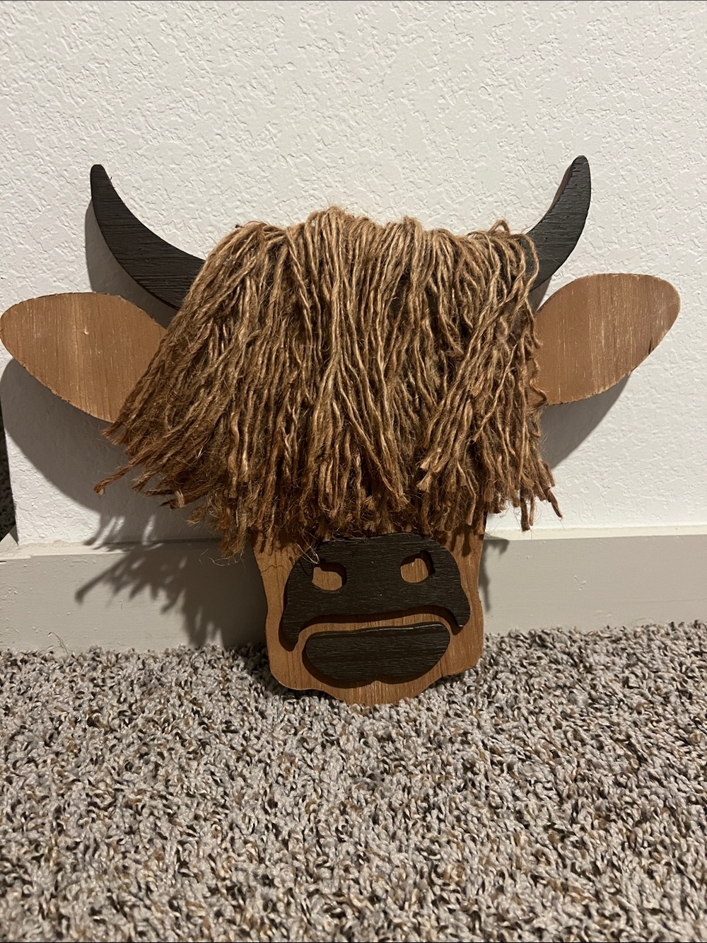 Handcrafted Brown Highland Cow Wall Decor - Rustic Home Accent Hobby Lobby
